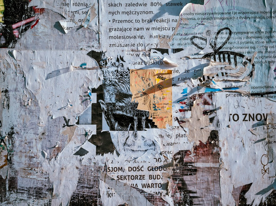 Stack of folded newspapers on a table