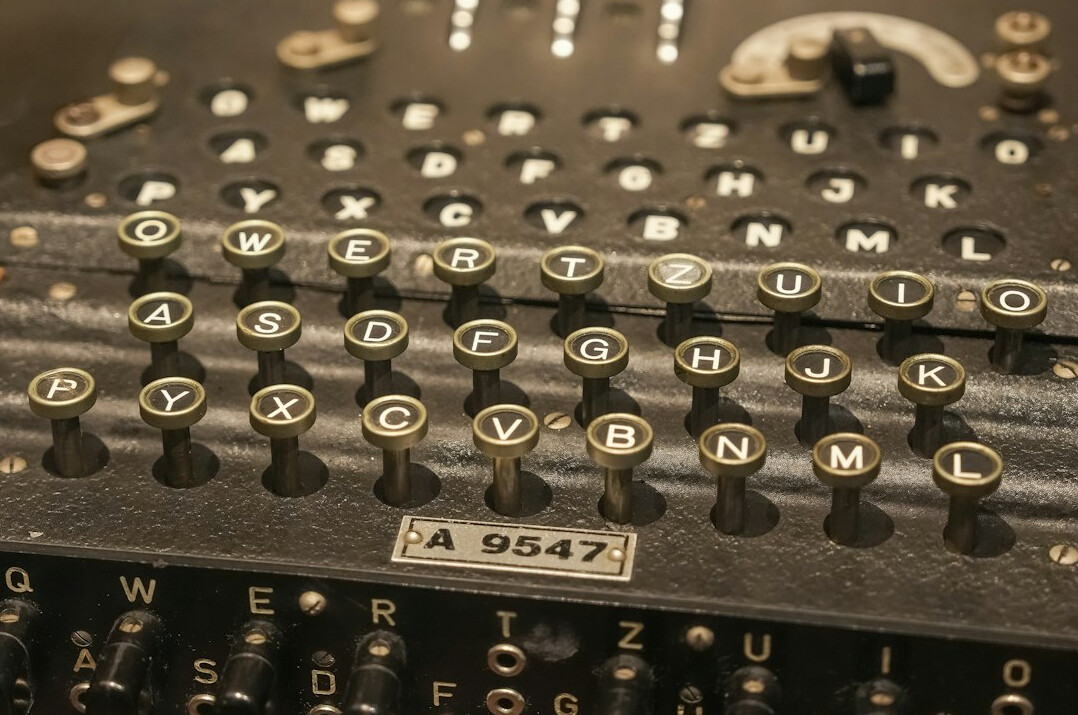 Close-up of an antique typewriter keys