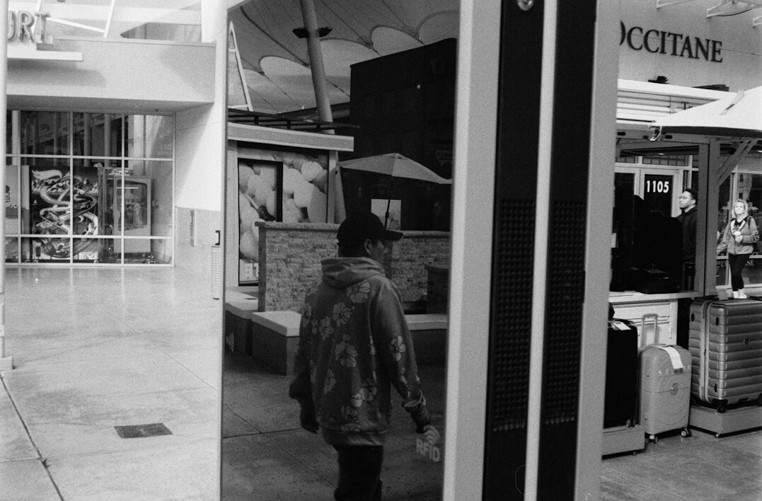 store detective observing shoppers